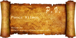 Pencz Vilmos névjegykártya